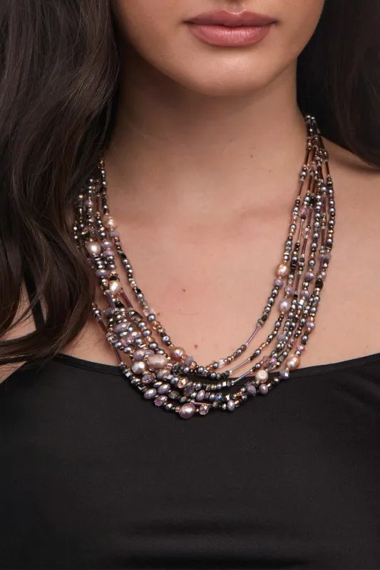 Amethyst Multi Beaded Necklace sold by SAACHI