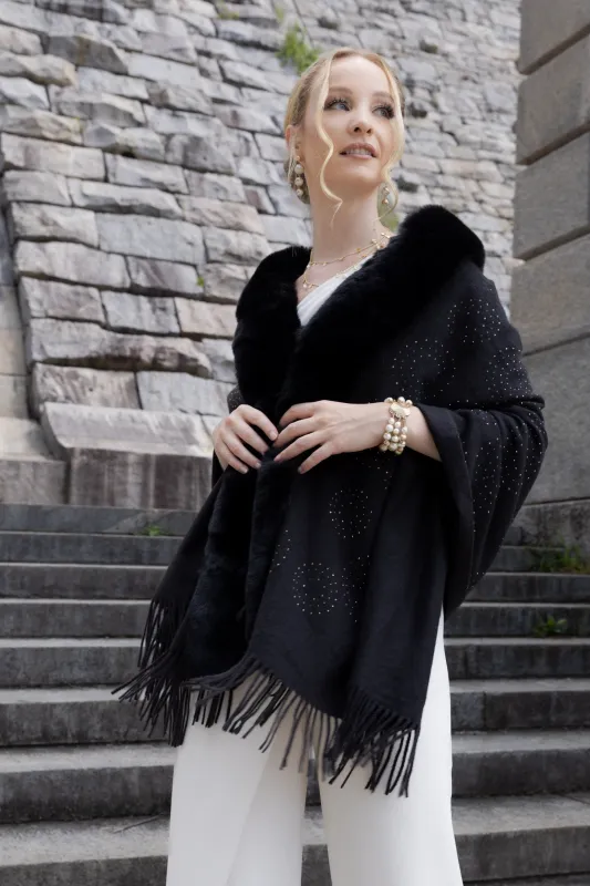 Faux Fur Crystal Scarf sold by SAACHI