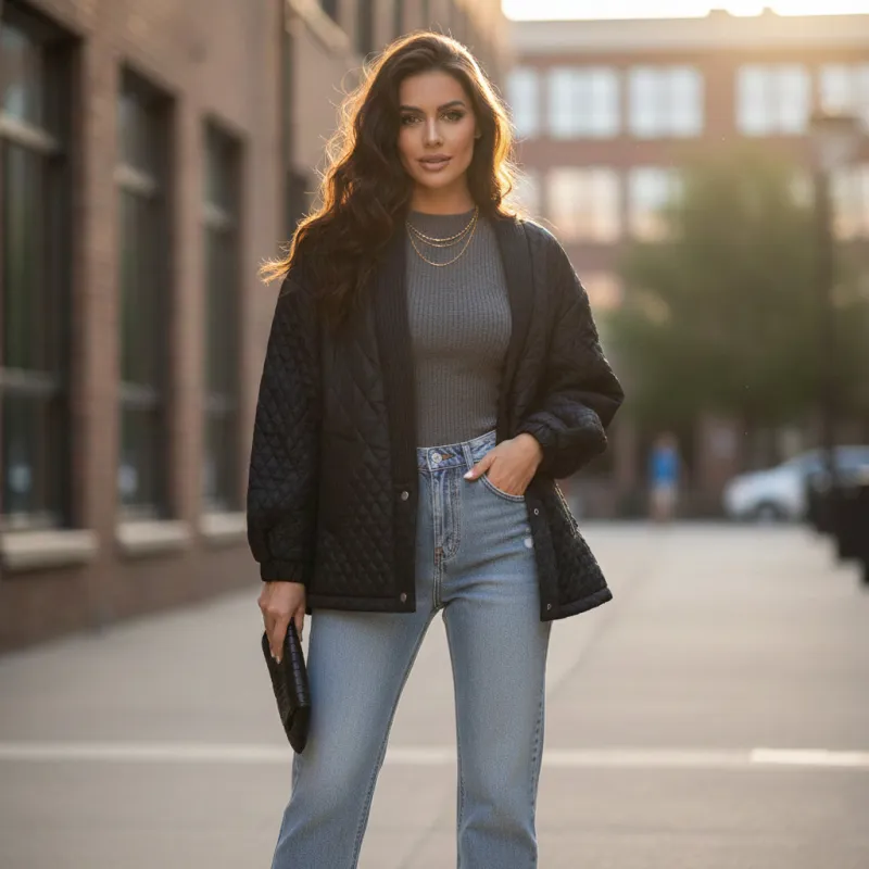 Diamond Quilted Jacket sold by SAACHI