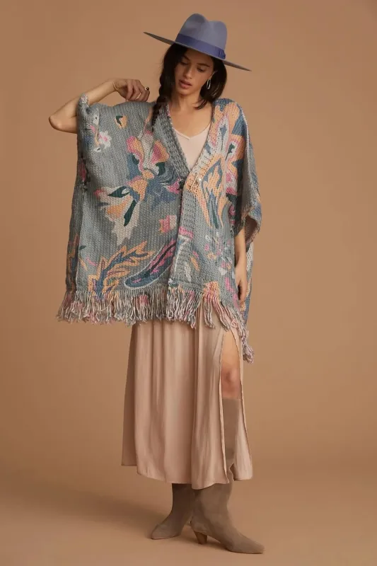 Knit Tassel Kimono sold by SAACHI