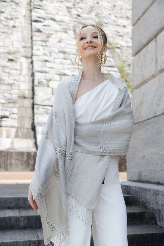 Sequin Oversized Block Scarf sold by SAACHI