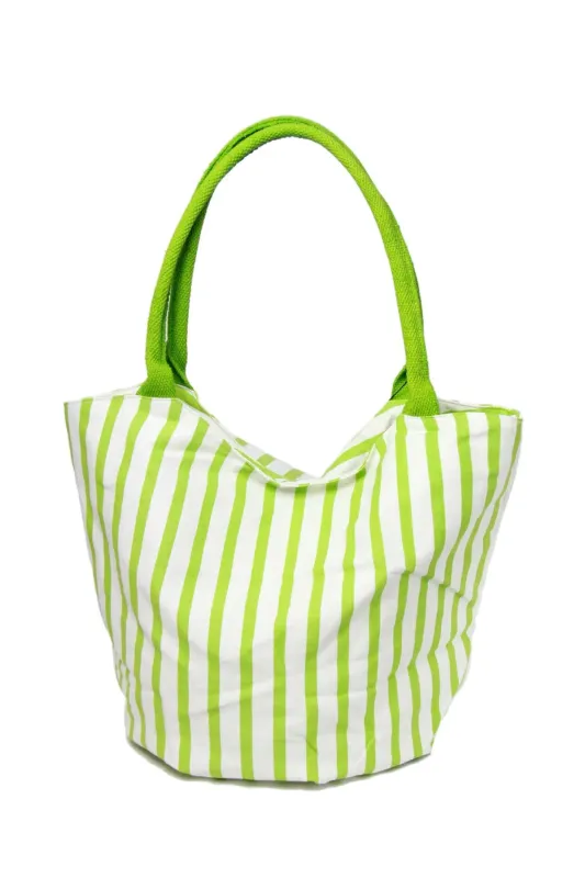 Green White Striped Bag sold by SAACHI