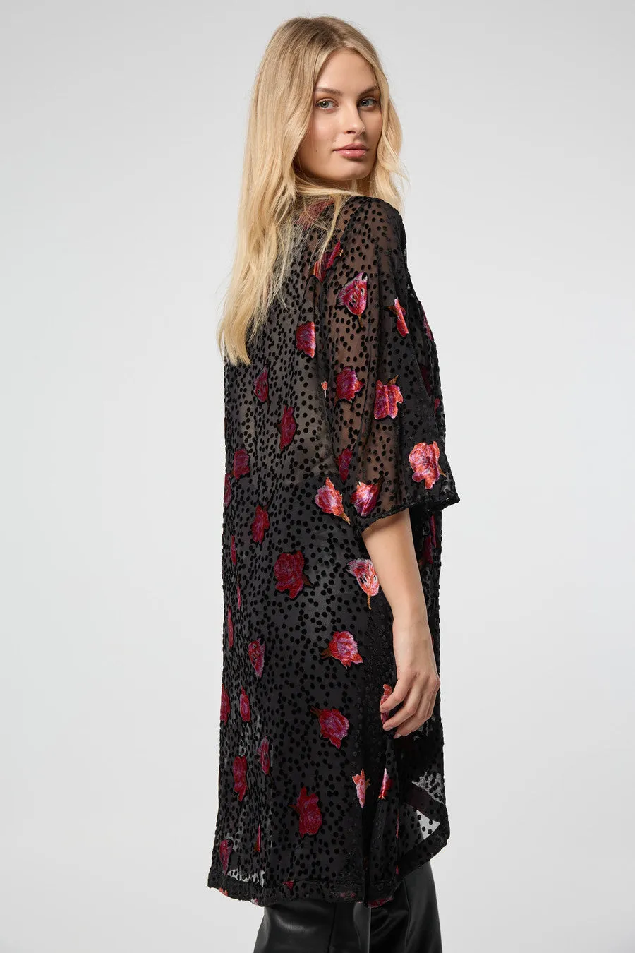 Black Velvet Rose Kimono sold by SAACHI product image thumbnail 3