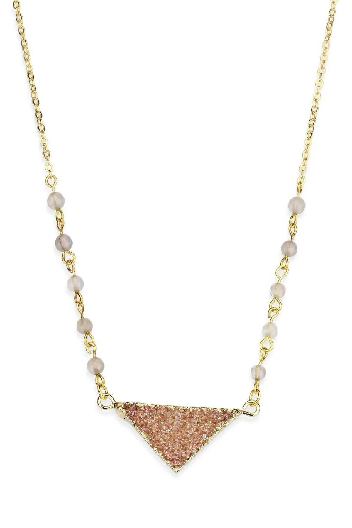 Triangle Pendant Druzy Necklace sold by SAACHI product image thumbnail 2