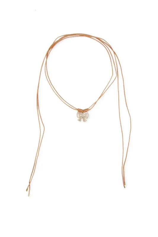 Crystal Bow Leather Choker sold by SAACHI