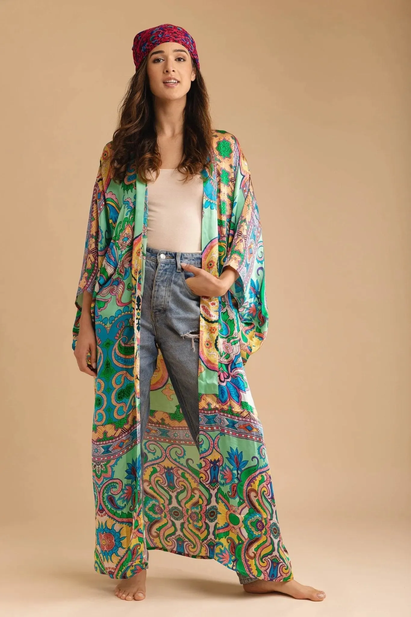 Paisley Mixed Print Kimono Long sold by SAACHI product image thumbnail 2