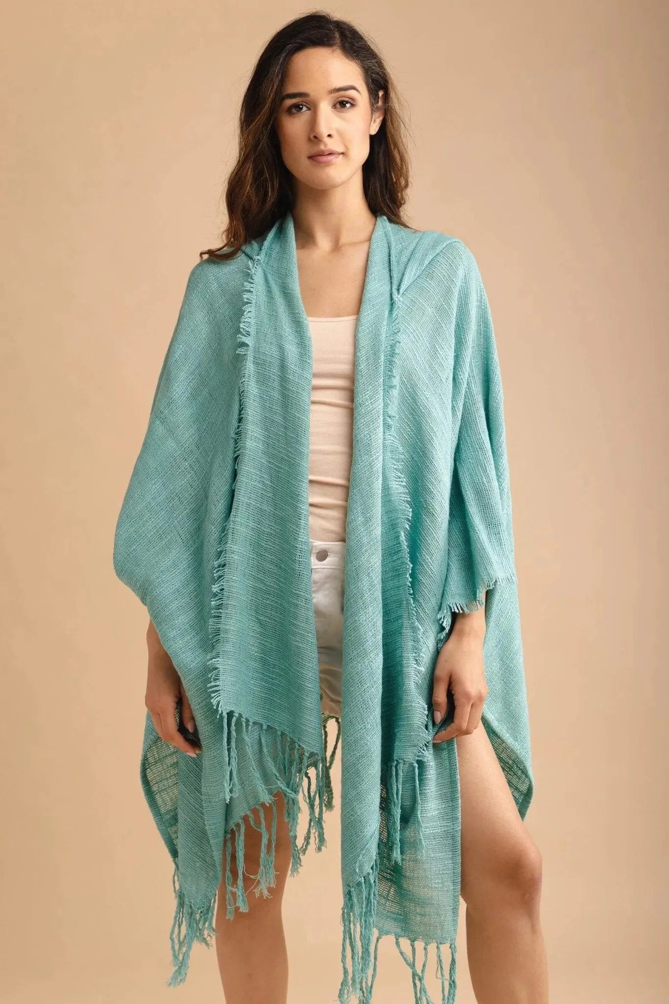 Cotton Fringed Kimono Cover Up sold by SAACHI