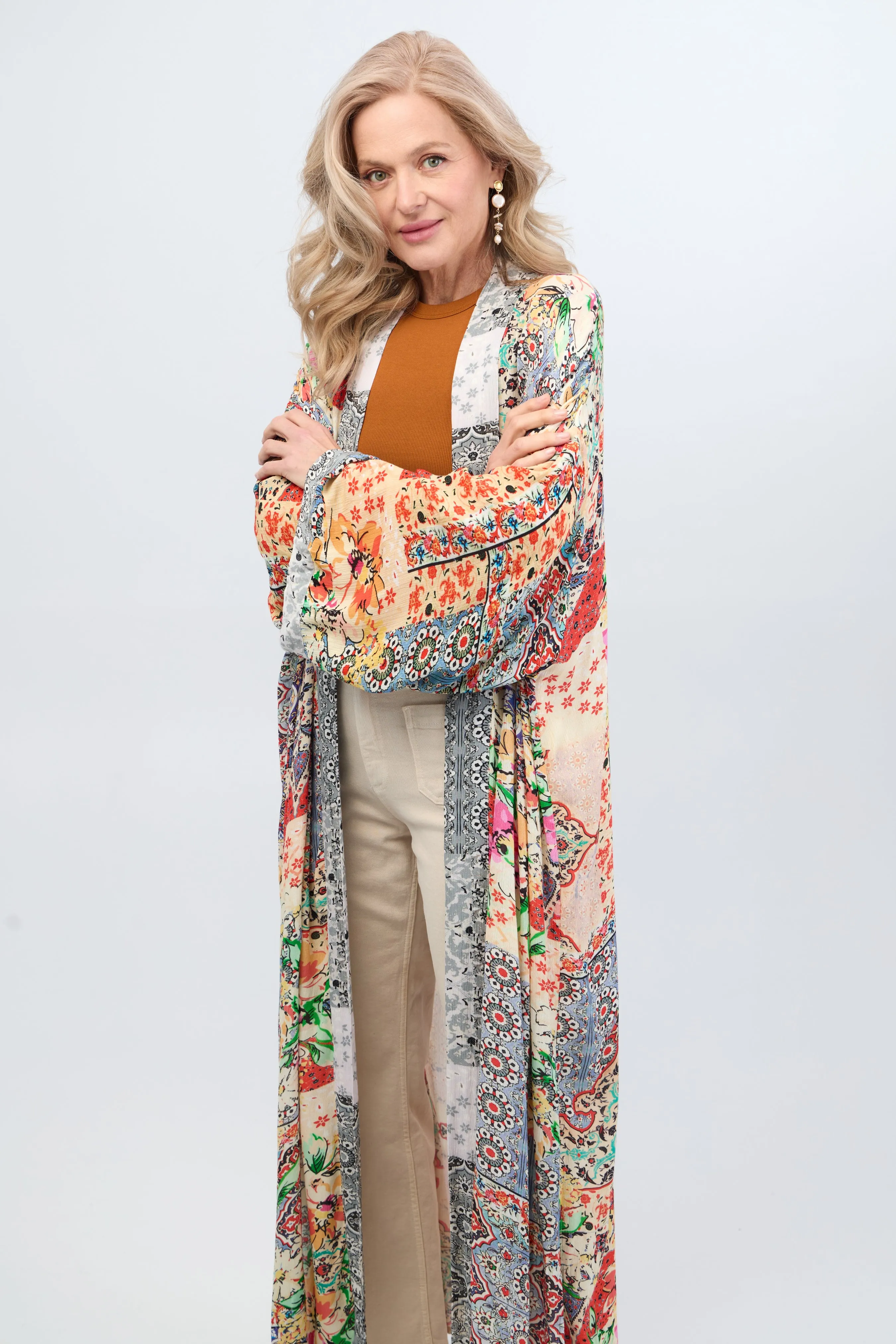 Mixed Floral Long Kimono Duster sold by SAACHI product image thumbnail 5