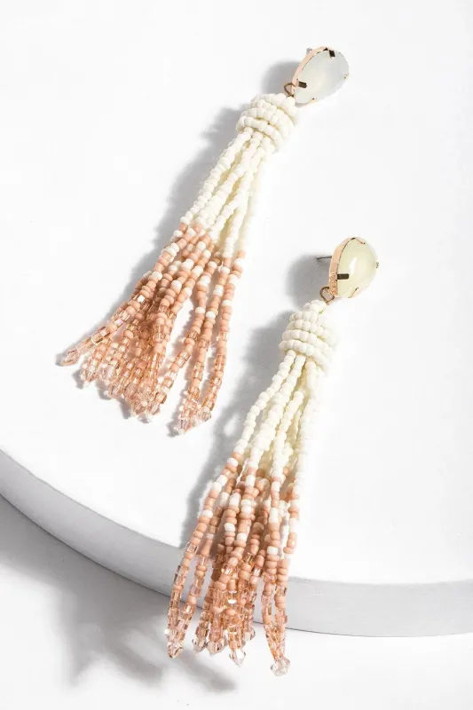 Tassel Beaded Statement Earrings sold by SAACHI
