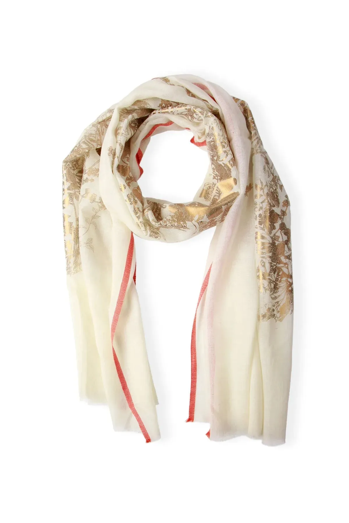 Gold Flake Floral Wool Scarf sold by SAACHI product image thumbnail 4