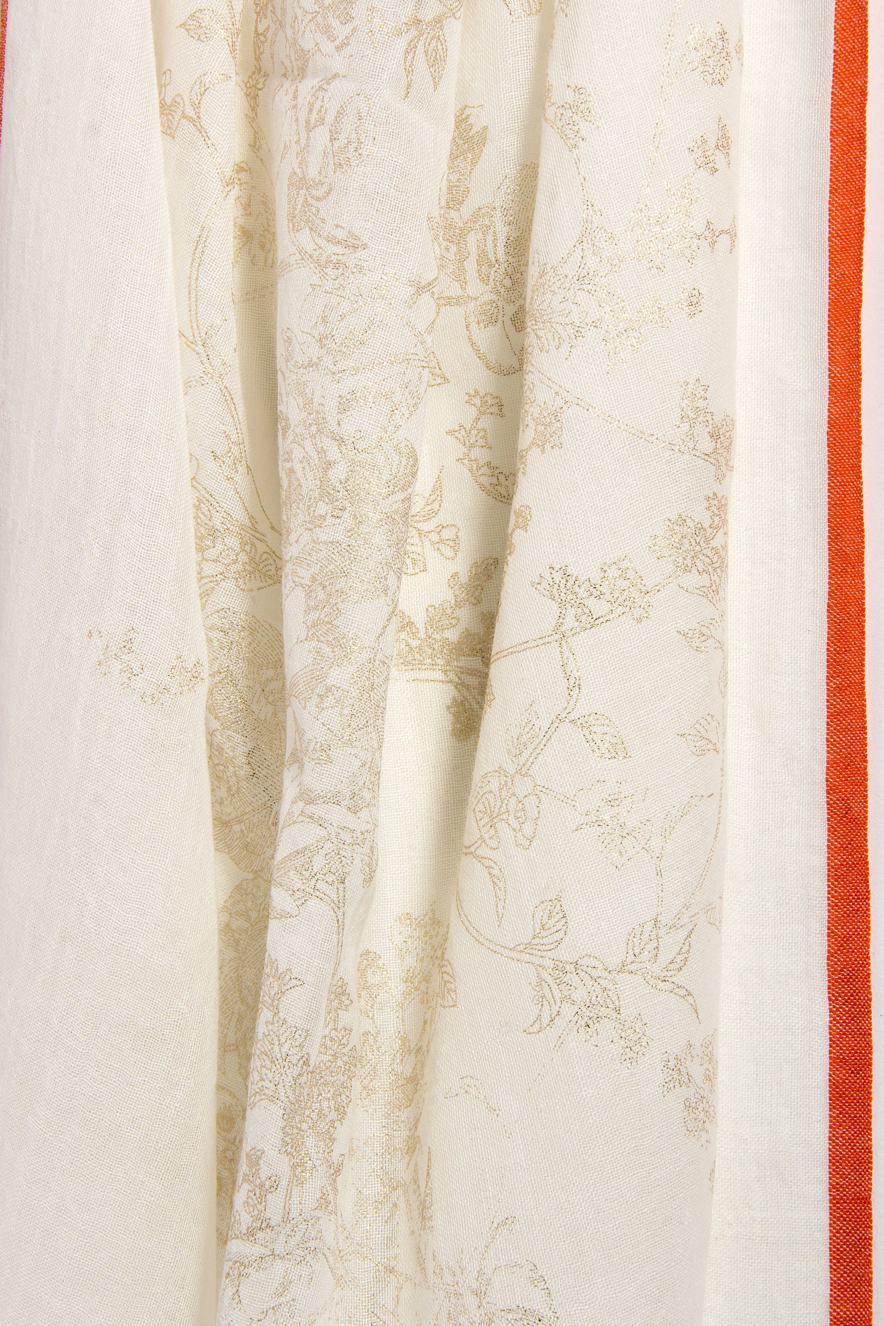 Gold Flake Floral Wool Scarf sold by SAACHI product image thumbnail 3