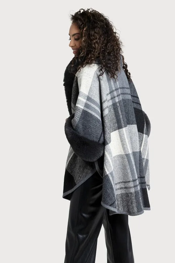 Faux Fur Kimono Plaid sold by SAACHI product image thumbnail 2
