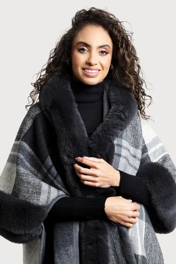 Faux Fur Kimono Plaid sold by SAACHI product image thumbnail 3