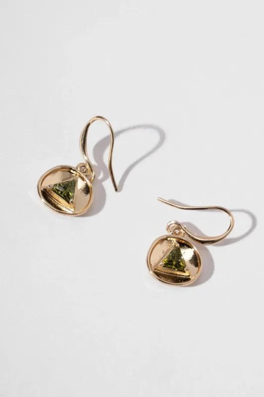 Gold Disc Charm Drop Earrings sold by SAACHI