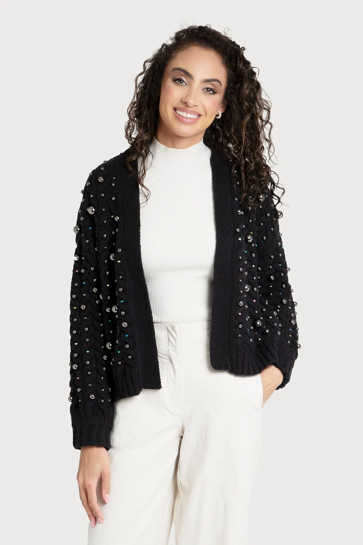 Pearl Knit Cardigan Sweater sold by SAACHI