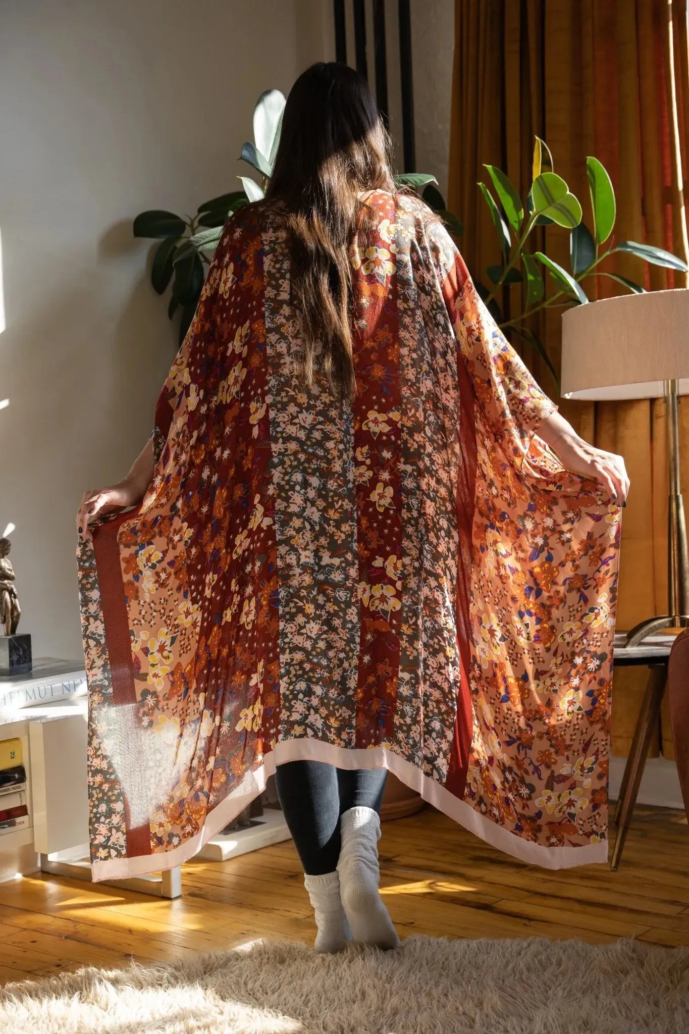 Floral Multi Patterned Kimono Long sold by SAACHI product image thumbnail 2