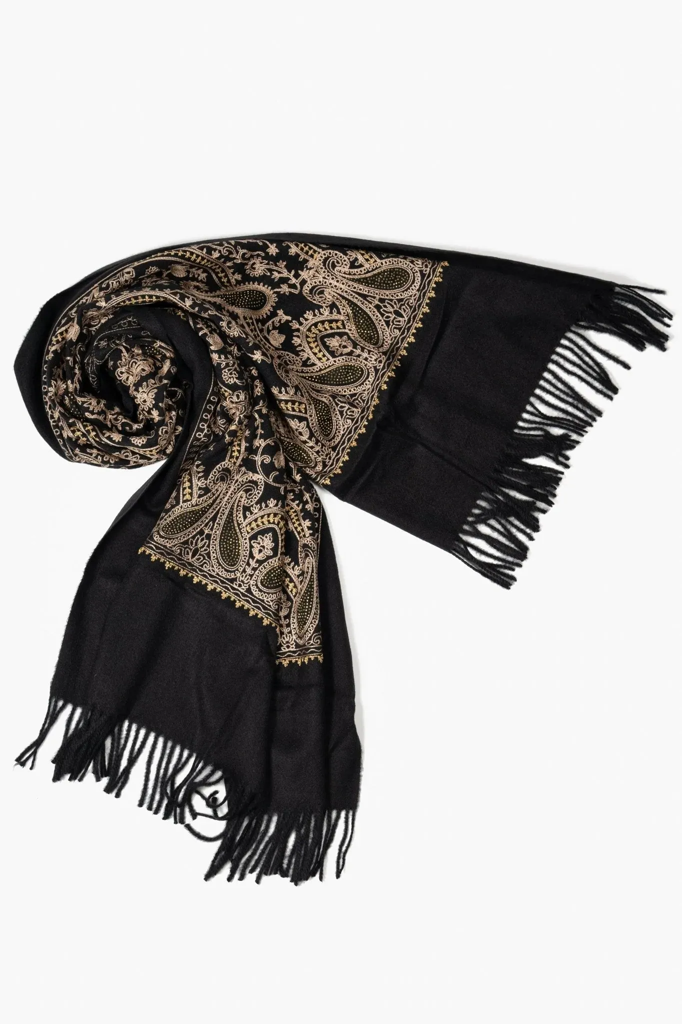 Shimmering Embroidered Reversible Scarf sold by SAACHI product image thumbnail 3