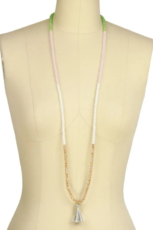 Multi Beaded Tassel Necklace sold by SAACHI