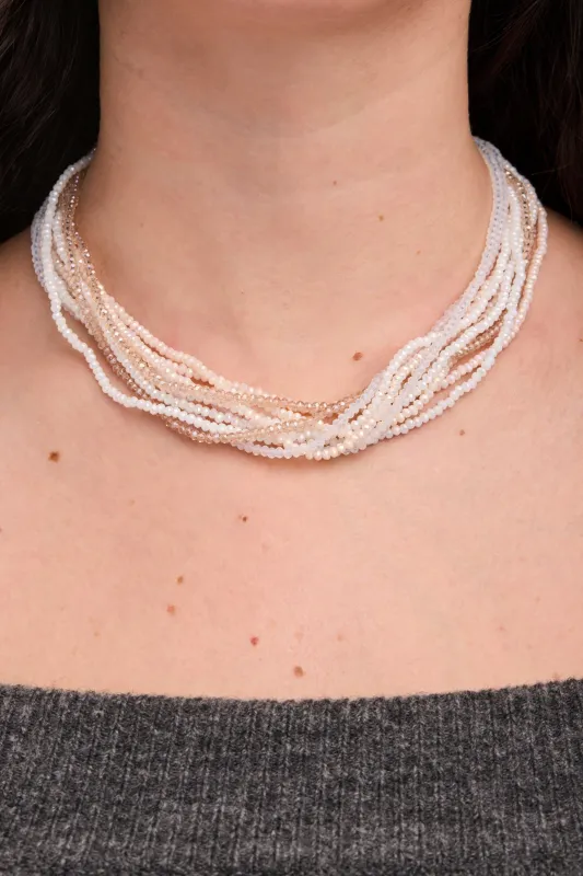 Multi Strand Ombre Crystal Necklace sold by SAACHI