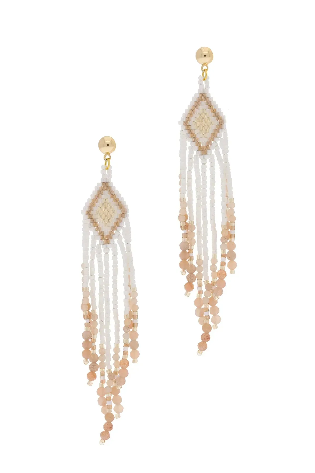 Diamond Beaded Dangle Earrings sold by SAACHI product image thumbnail 4