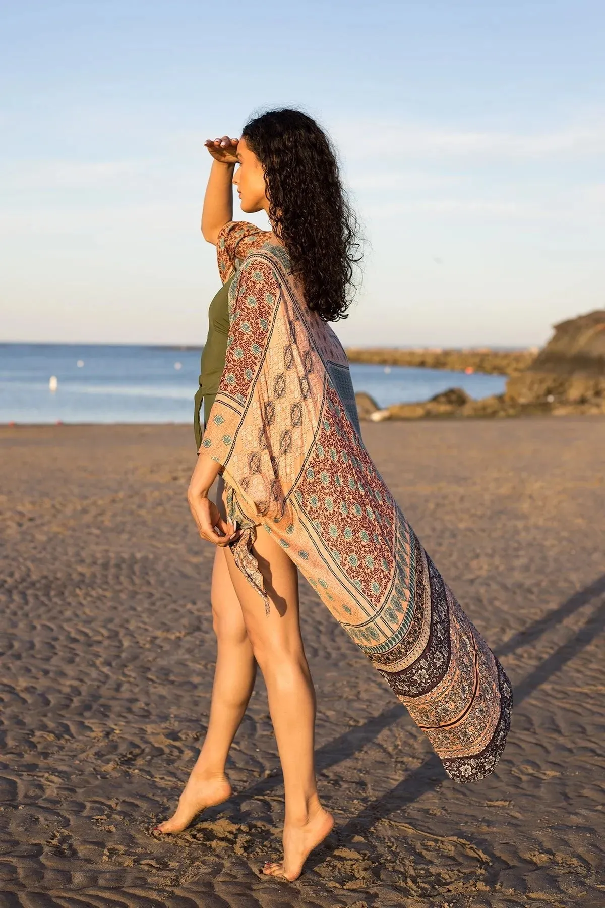 Tropical Block Kimono sold by SAACHI product image thumbnail 4