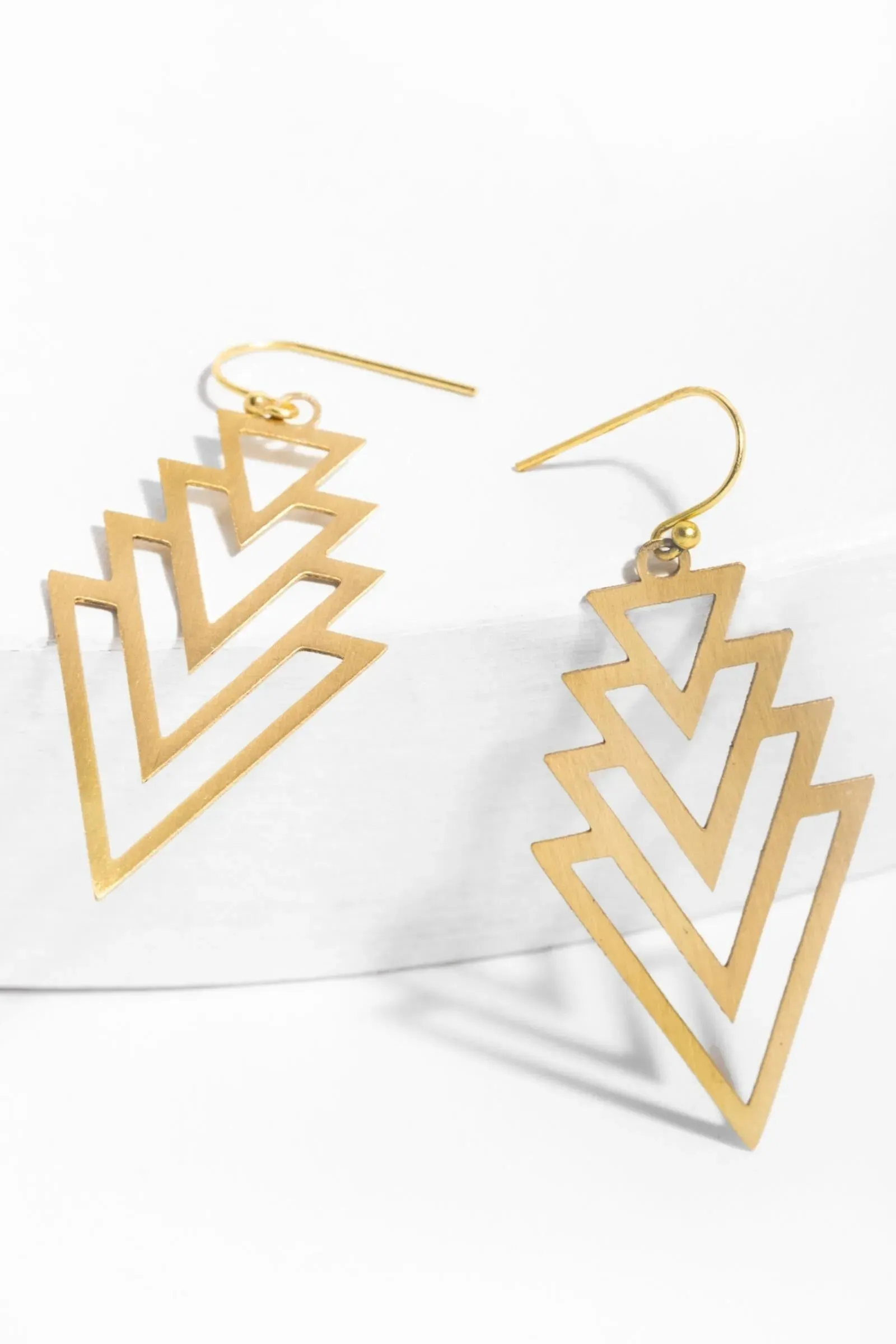 Triangle Geometric Dangle Earrings sold by SAACHI product image thumbnail 3