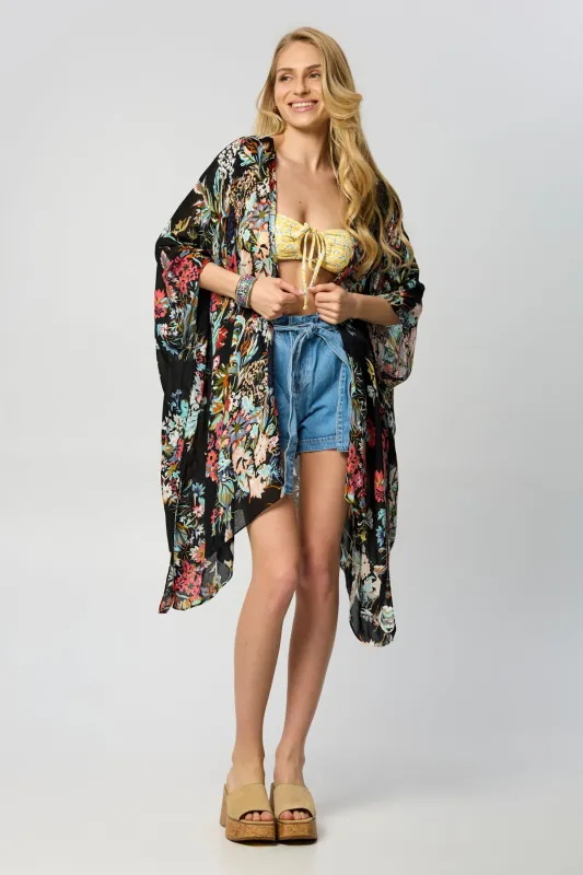 Flowy Floral Kimono sold by SAACHI