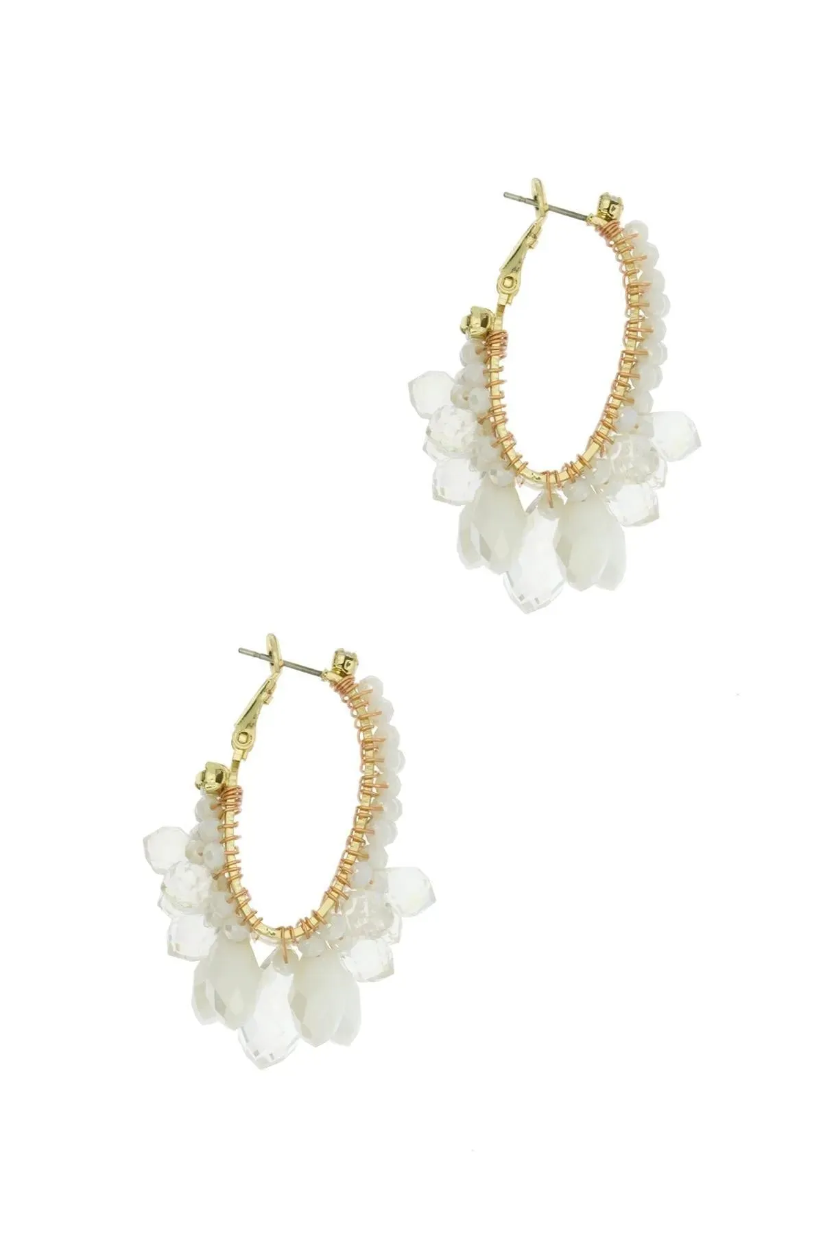 Sparkling Beaded Crystal Hoop Earrings sold by SAACHI product image thumbnail 3