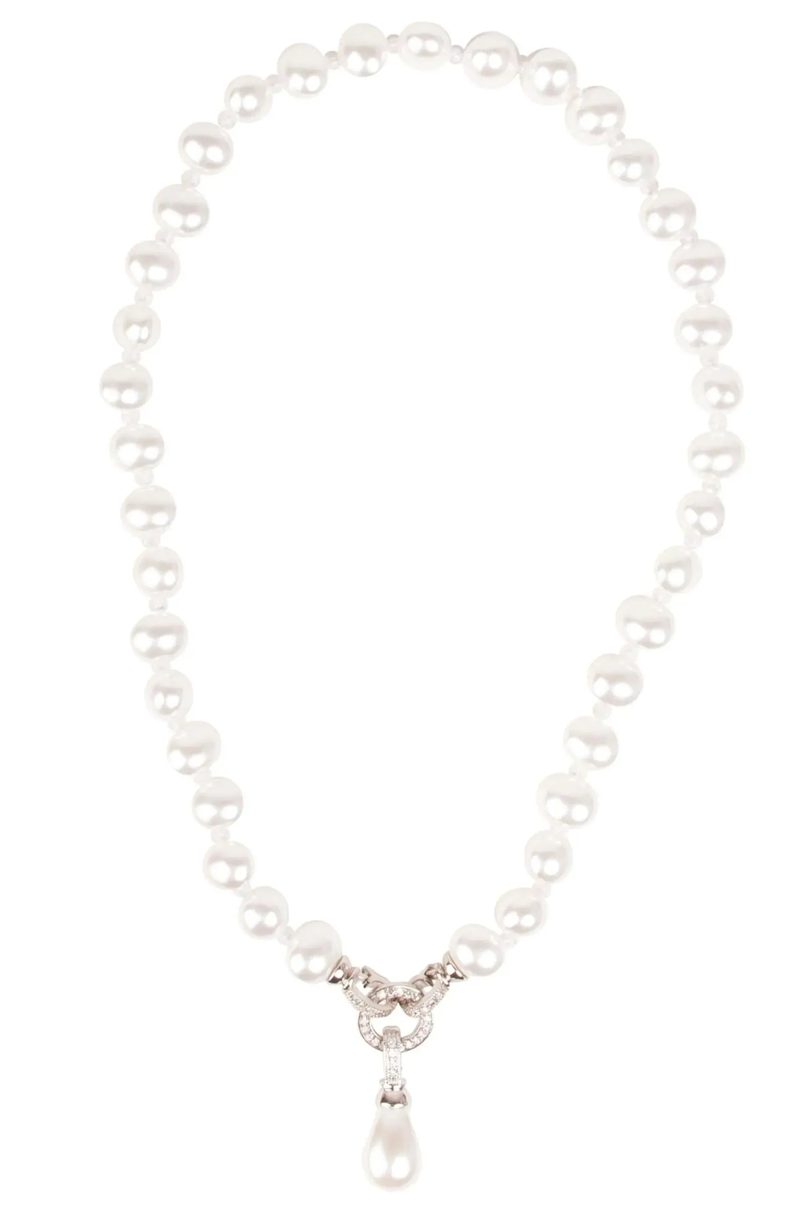 Crystal Pearl Dangle Necklace sold by SAACHI product image thumbnail 2