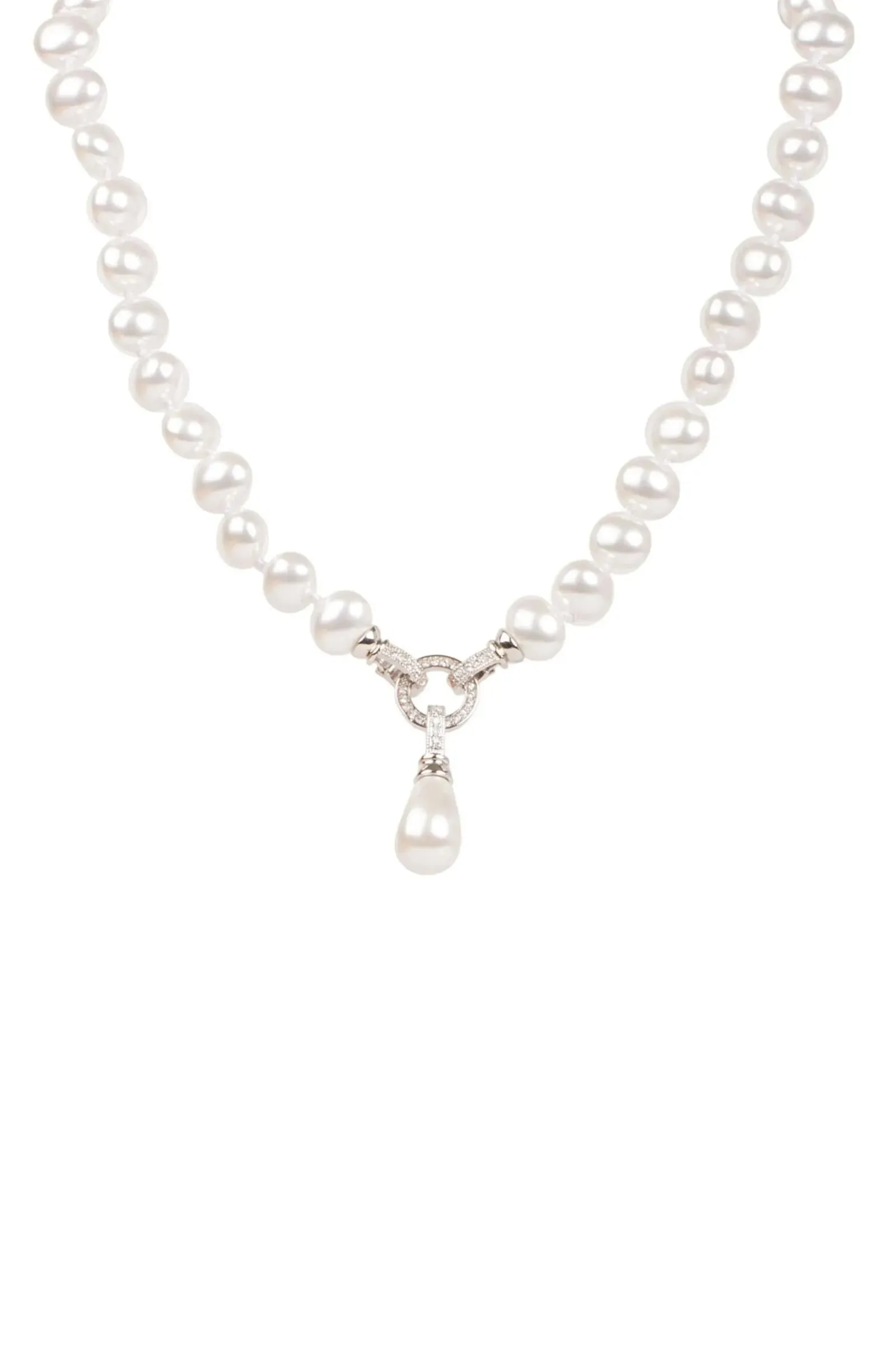 Crystal Pearl Dangle Necklace sold by SAACHI product image thumbnail 3