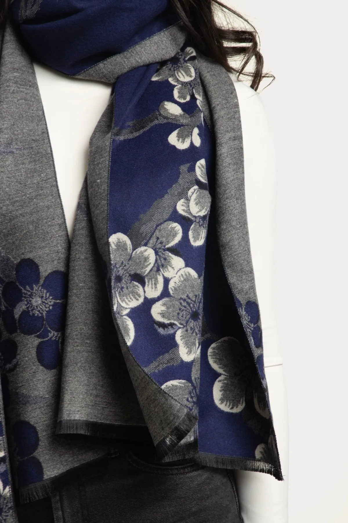 Two Color Floral Reversible Scarf sold by SAACHI product image thumbnail 2