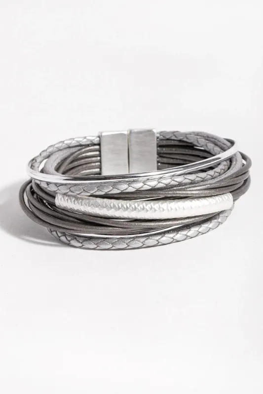 Multi Strand Shimmer Leather Bracelet sold by SAACHI