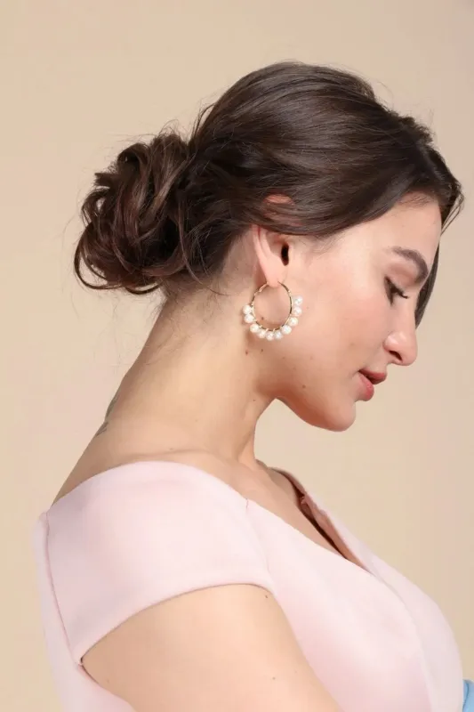 Freshwater Pearl Hoop Earrings sold by SAACHI