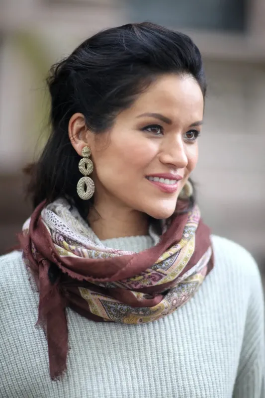 Gold Beaded Statement Earring sold by SAACHI