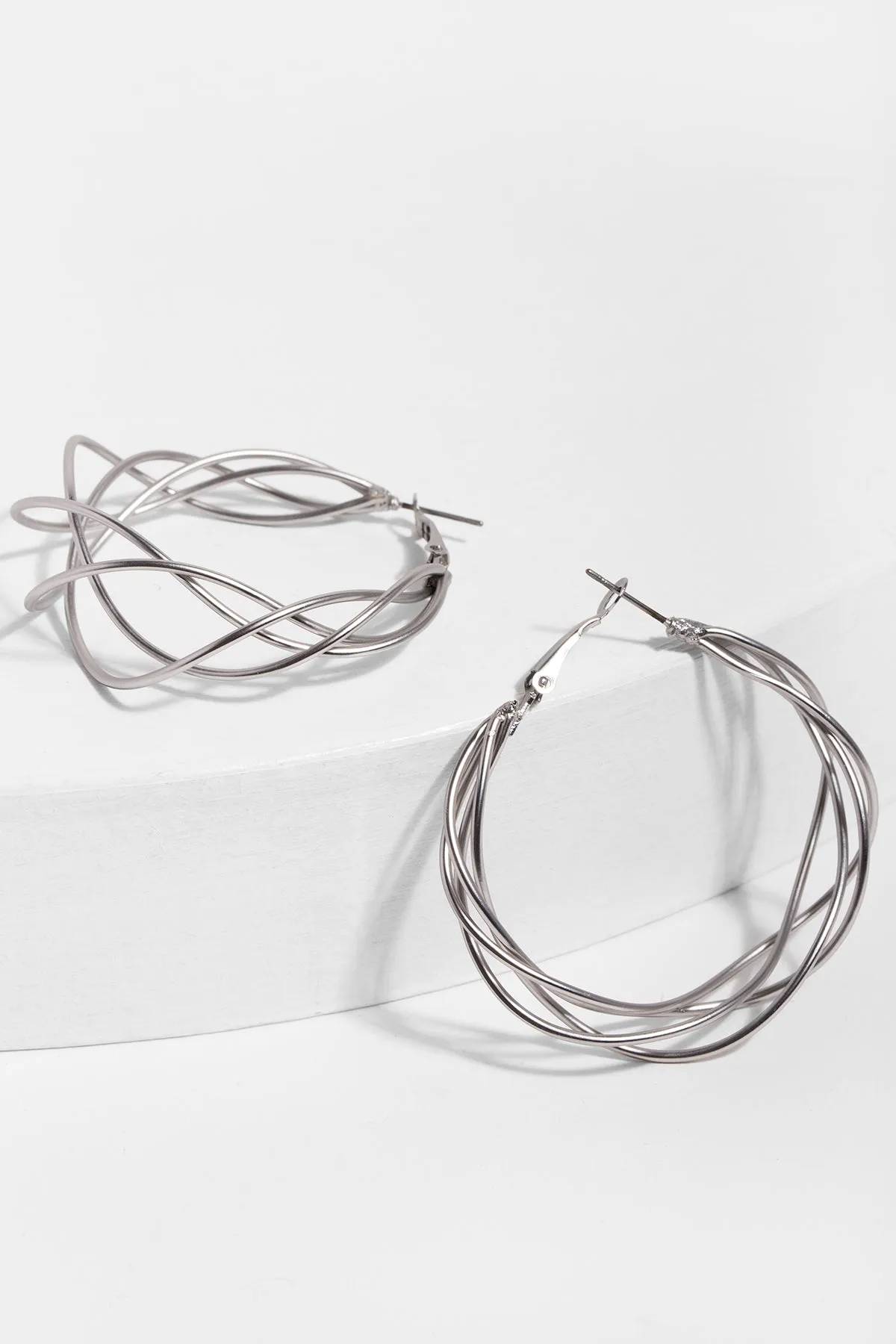 Multi Surface Hoop Earring sold by SAACHI product image thumbnail 5