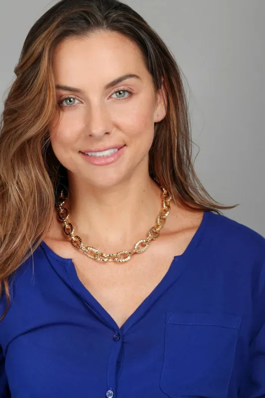 Hammered Gold Chain Necklace sold by SAACHI