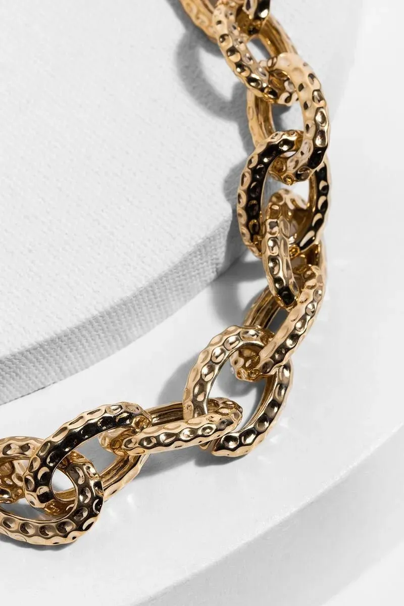 Hammered Gold Chain Necklace sold by SAACHI product image thumbnail 3