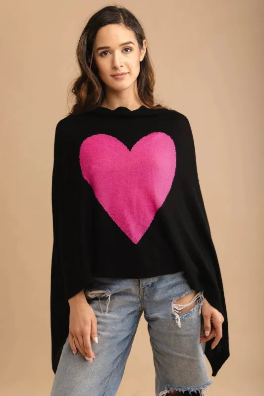Heart Cashmere and Silk Poncho sold by SAACHI
