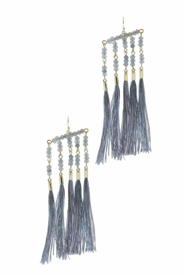 Beaded Fringe Tassel Earrings sold by SAACHI product image thumbnail 2