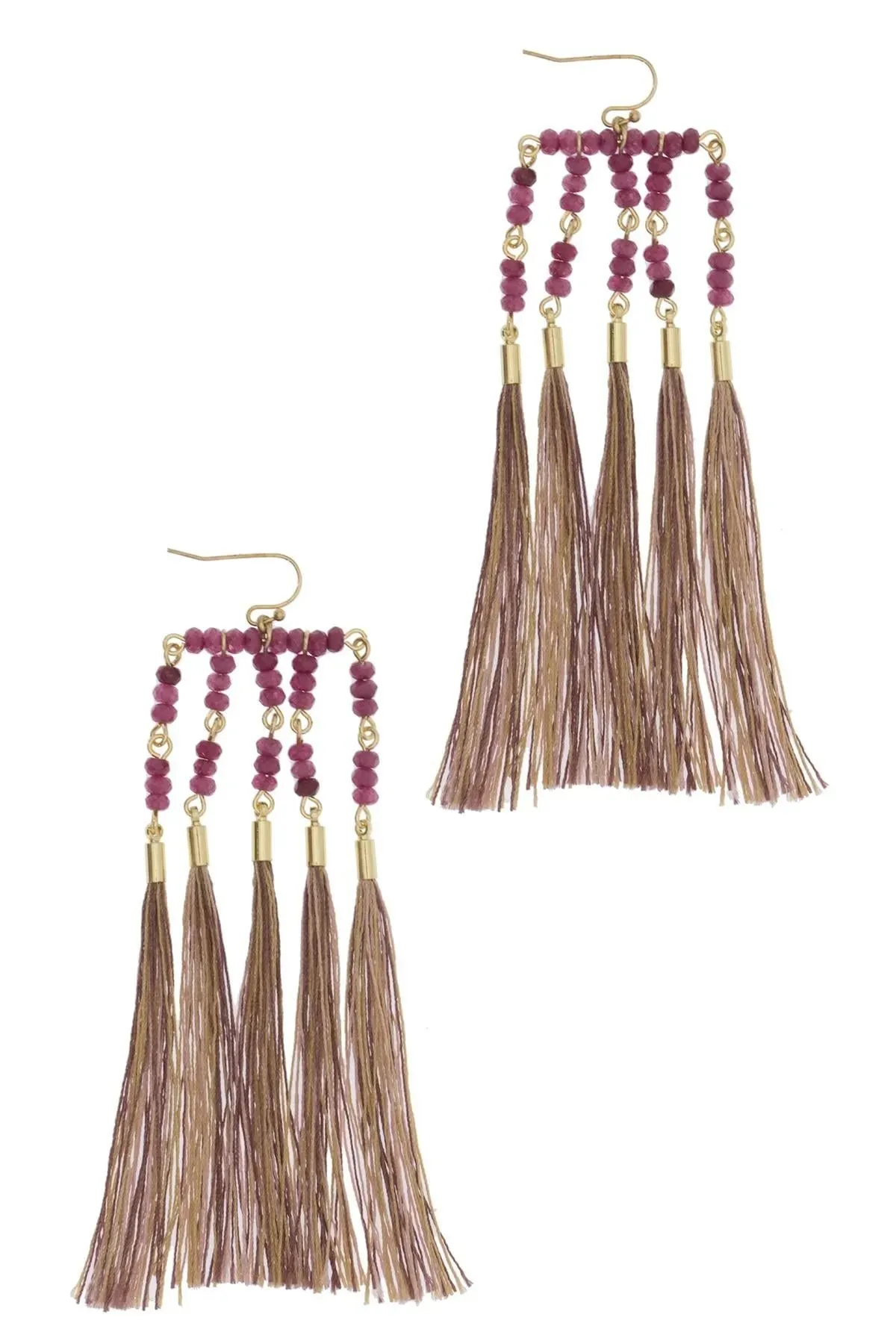 Beaded Fringe Tassel Earrings sold by SAACHI product image thumbnail 4