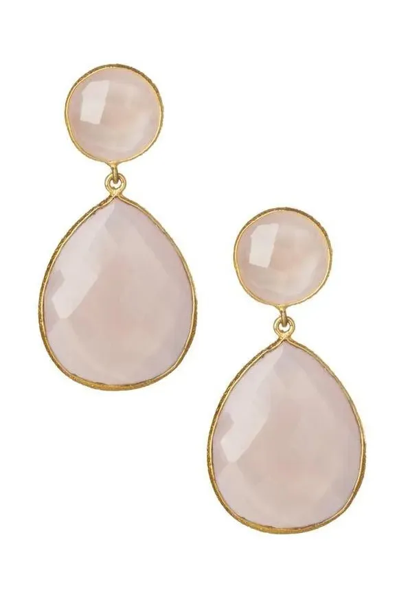 Double Drop Genuine Gemstone Earrings sold by SAACHI product image thumbnail 5