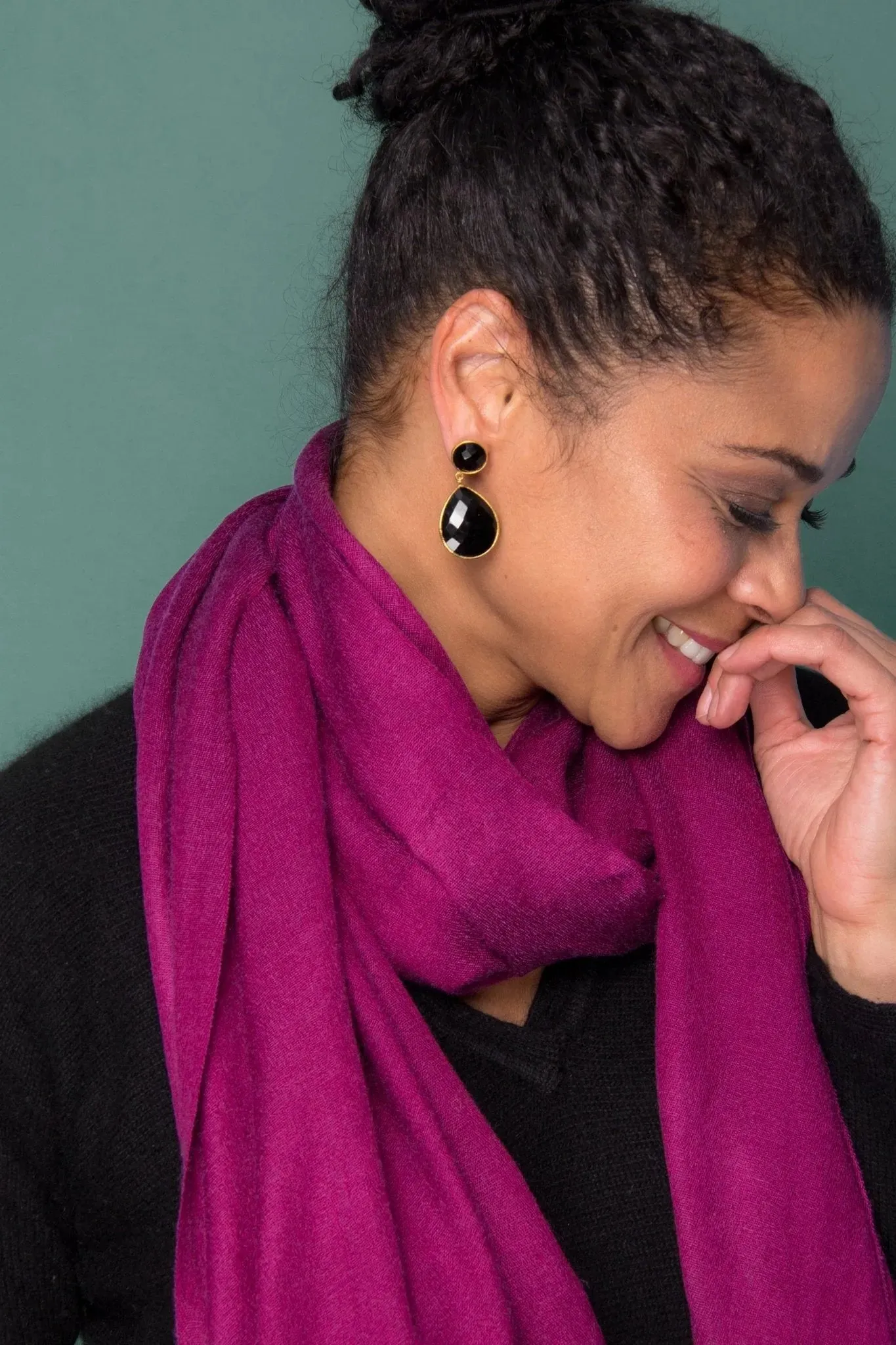 Double Drop Genuine Gemstone Earrings sold by SAACHI product image thumbnail 3