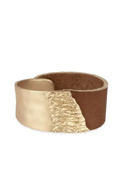 Leather Metal Statement Bracelet sold by SAACHI product image thumbnail 4