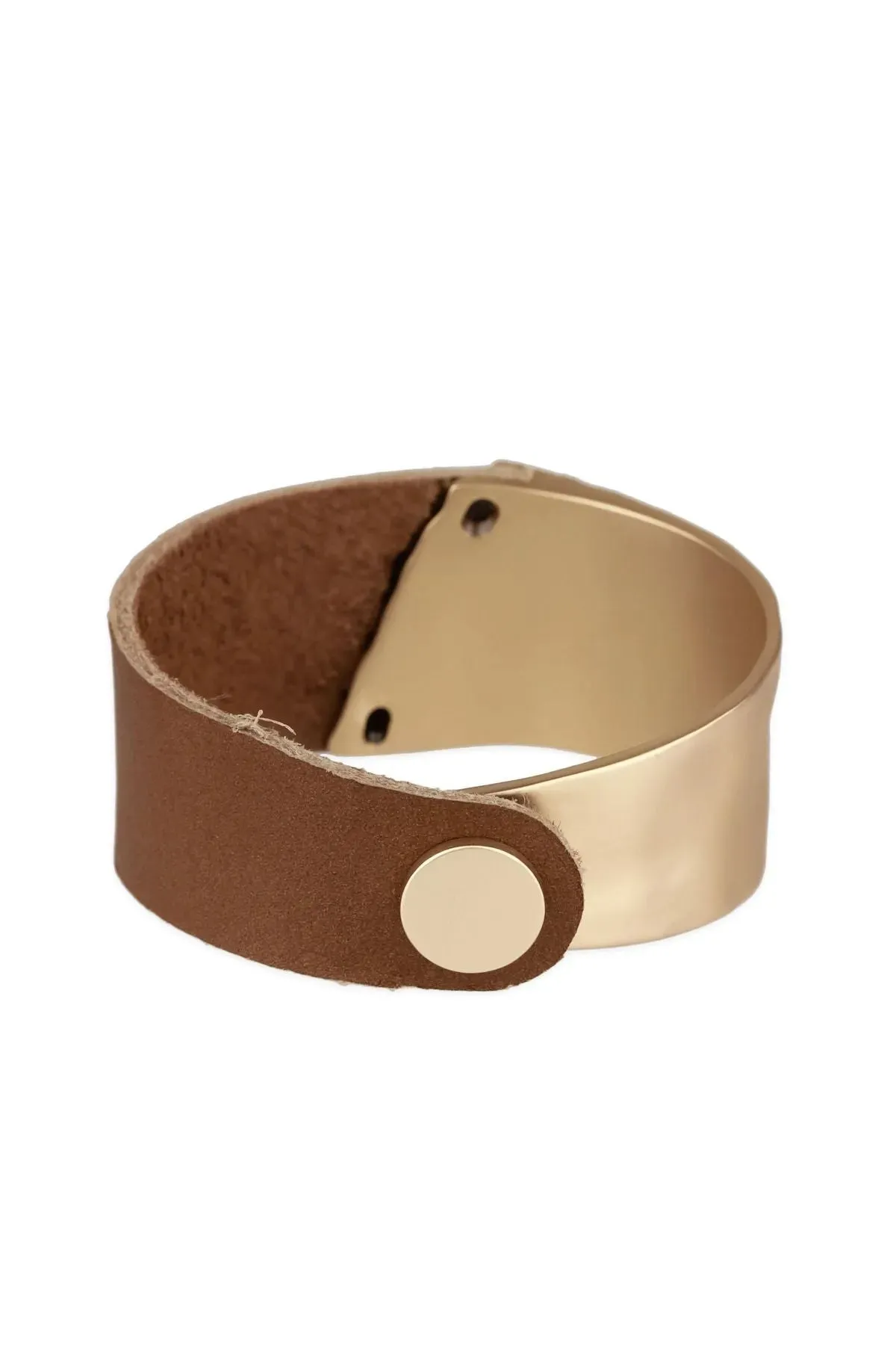 Leather Metal Statement Bracelet sold by SAACHI product image thumbnail 5