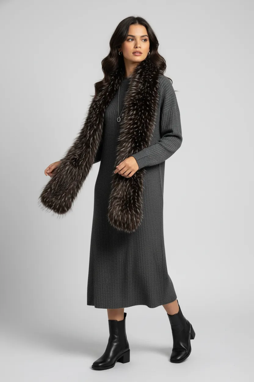 Faux Fur Statement Scarf sold by SAACHI product image thumbnail 5
