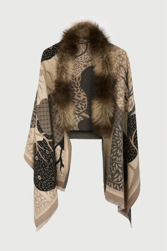 Botanical Fur Reversible Scarf made by SAACHI