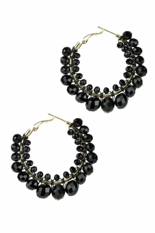 Multi Beaded Hoop Earrings sold by SAACHI