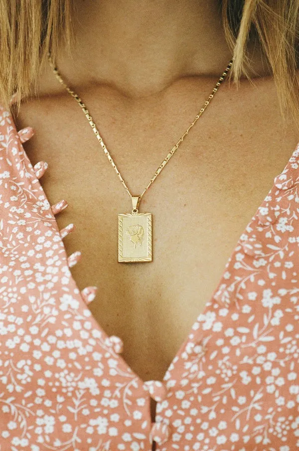 Rose Plate Necklace sold by Sabo Skirt product image thumbnail 2