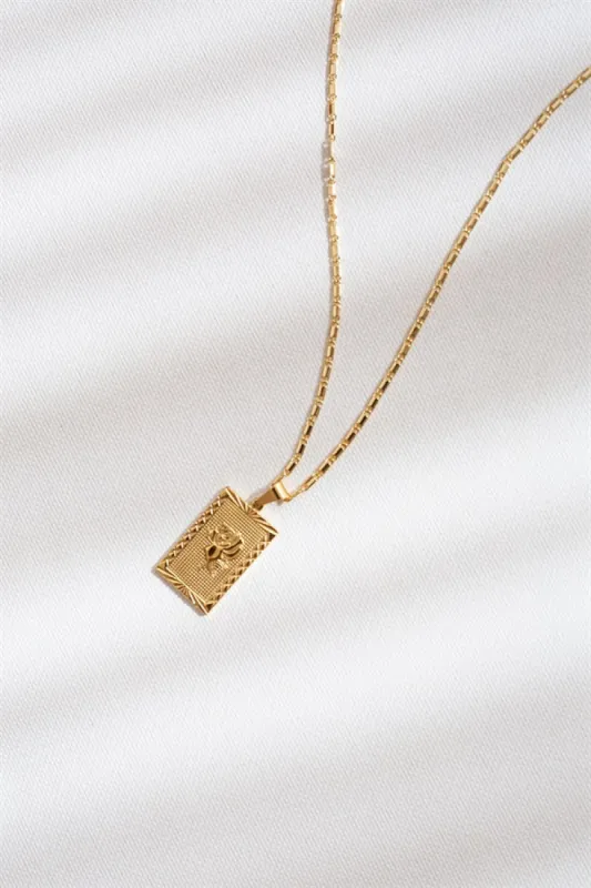 Rose Plate Necklace sold by Sabo Skirt