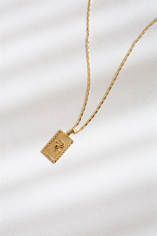 Rose Plate Necklace sold by Sabo Skirt